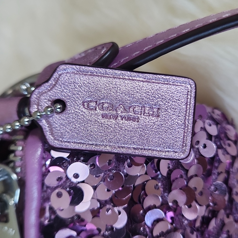 Gorgeous NWT Coach Lilac Sequin Nolita Barrel Bag 💜🎁 - Picture 6 of 16